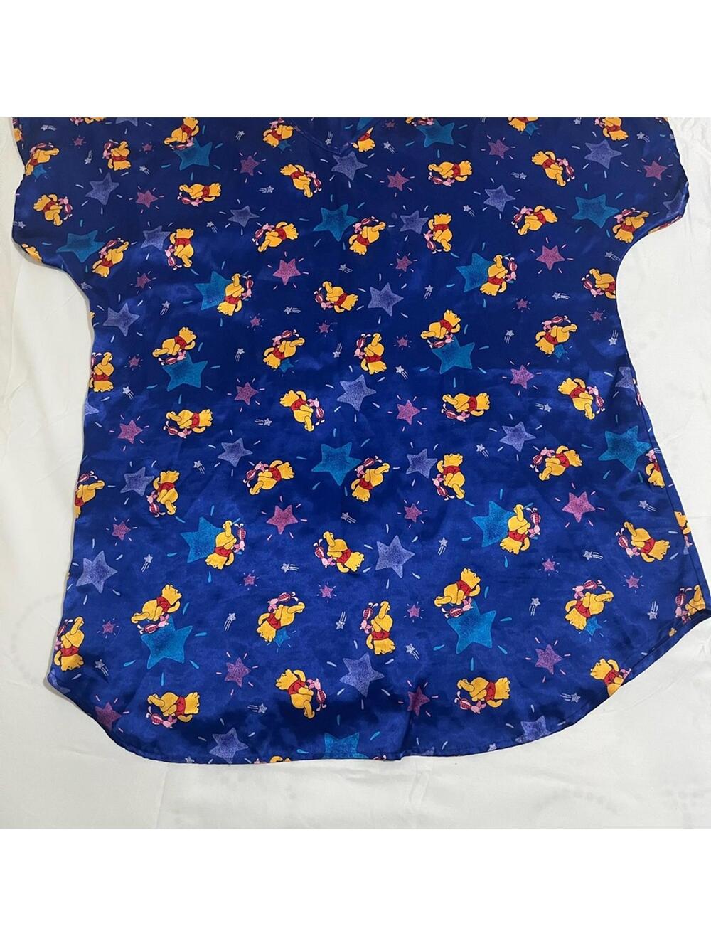 Vintage Disney Winnie the Pooh Night Gown Stars Pajama Shirt Women’s Size XL